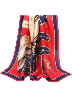 Luxurious 100% Mulberry Silk Scarf - 35" Square Hair Wrap - Perfect Gift!